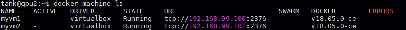 docker-machine ls